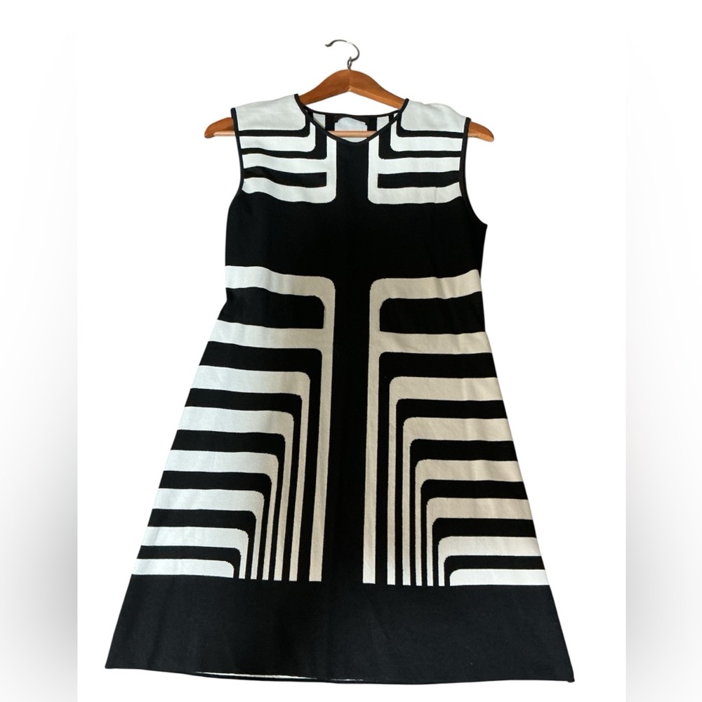 RVN Black and White Graphic Mini Dress size L - Picture 6 of 8